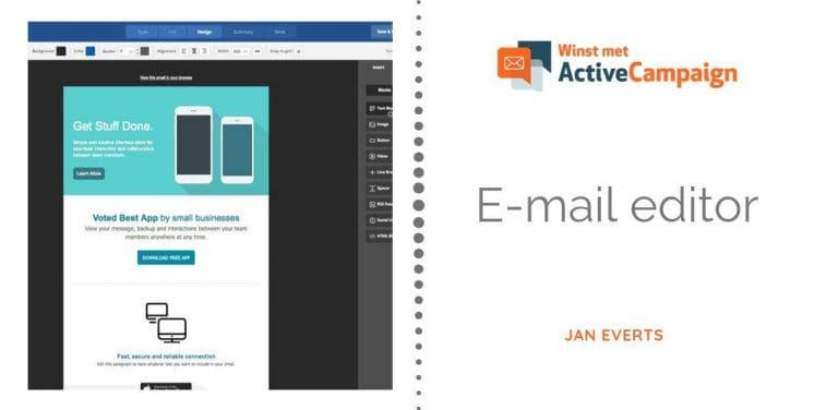ActiveCampaign e-mail editor