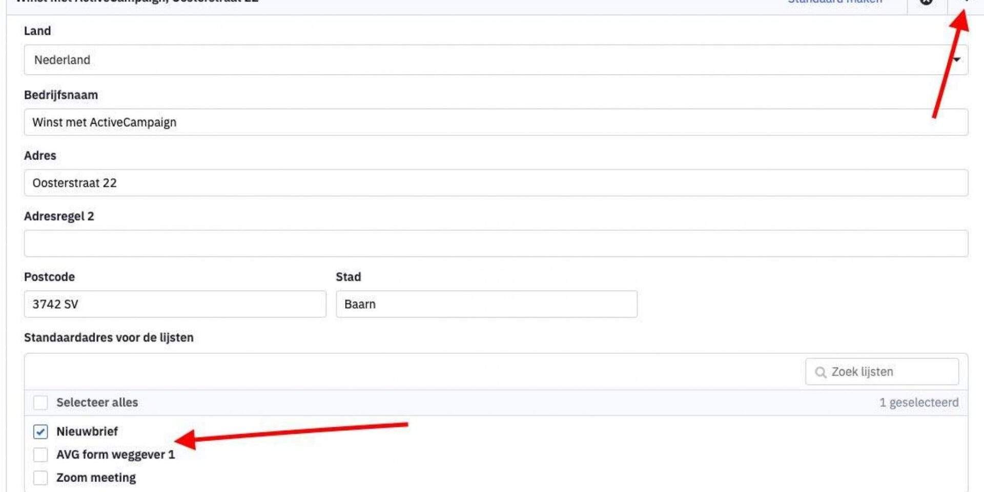 winst met activecampaign instellen afzender 2